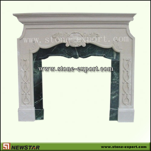 Fireplace Mantels,Marble Fireplace,Beige Marble