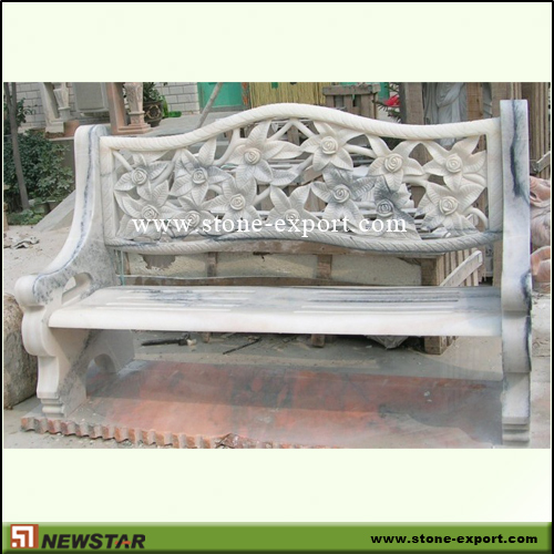 Landscaping Stone,Table and Bench,White Marble