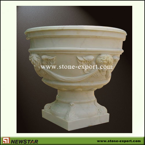 Landscaping Stone,Flowerpot and Vase,Beige Marble