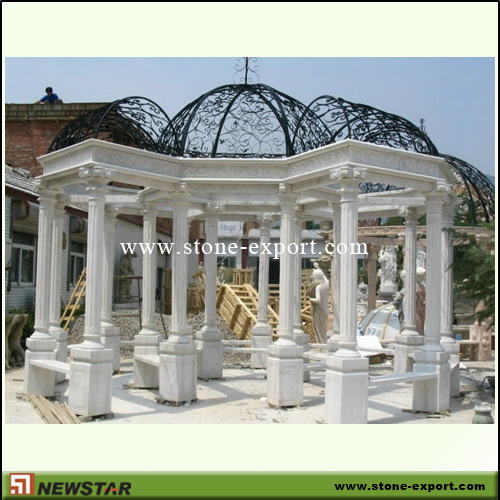 Landscaping Stone,Stone Gazebo,White Marble