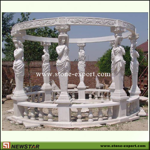 Landscaping Stone,Stone Gazebo,White Marble