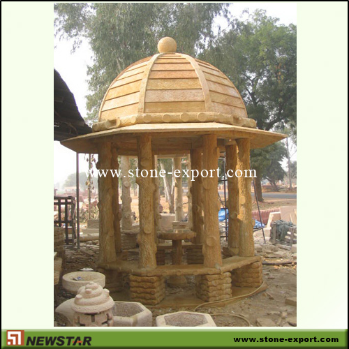 Landscaping Stone,Stone Gazebo,Yellow Marble