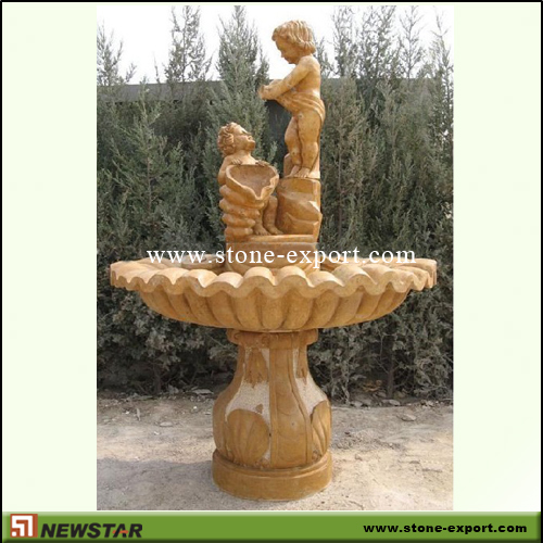 Landscaping Stone,Water Fountain,Henan Yellow Marble