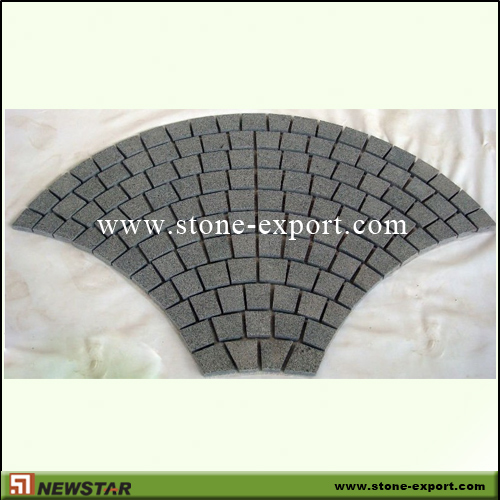 Paver(Paving Stone),Mesh Cobblestone,G684 Black Peael