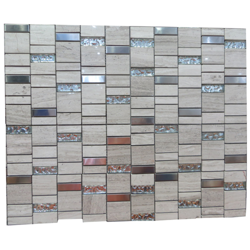 Mosaic Tile,Marble with Glass Mosaic,Marble & Glass