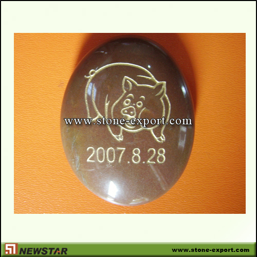 Pebble Series,Polished Engraved Stone,Pebble