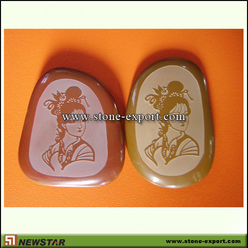 Pebble Series,Polished Engraved Stone,Pebble