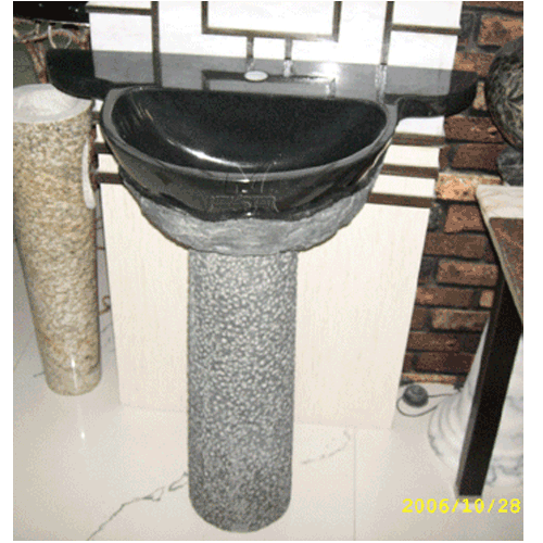 Stone Sink and Basin,Stone Pedestal,Absolute Black