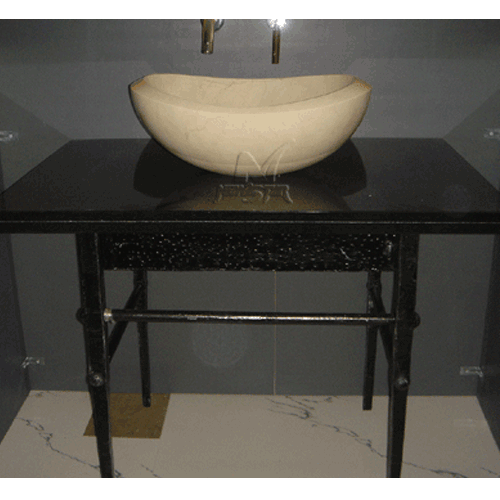 Stone Sink and Basin,Stone Pedestal,Galala Beige and Absolute Black